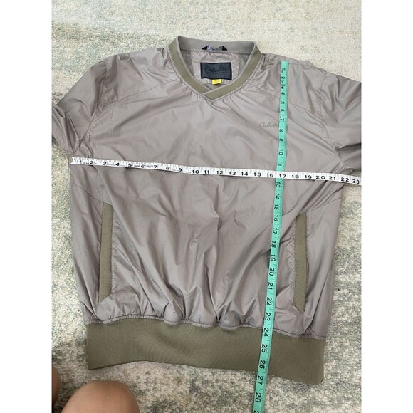 SET (2) Cabelas V-neck Pullover Men's Medium Blue Tan Windbreaker Golf Outdoor - Picture 7 of 14